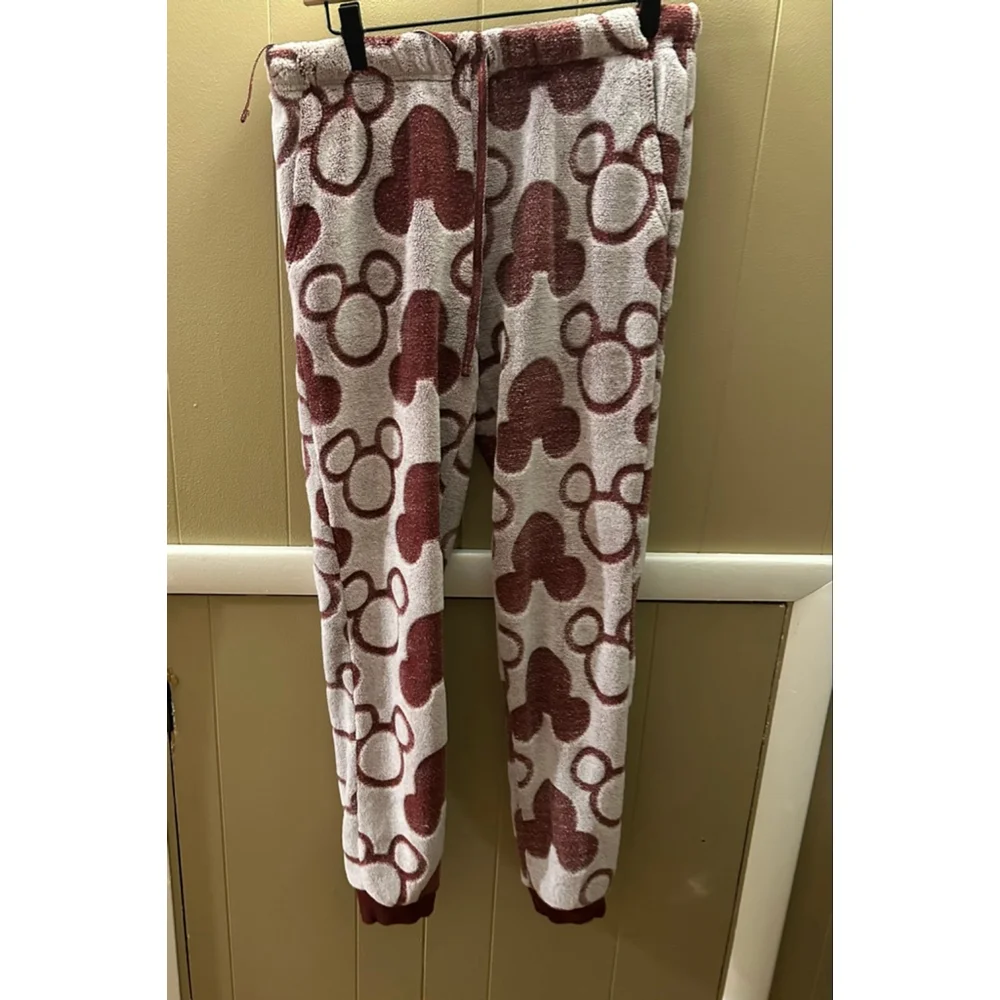 Disney Mickey Mouse Women’s Lounge Pajama Set Red & White Size Small - Picture 3 of 13